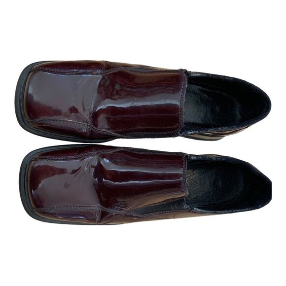 Rieker Burgundy Patent Leather Square Toe Slip On Dress Shoe - Picture 3 of 8